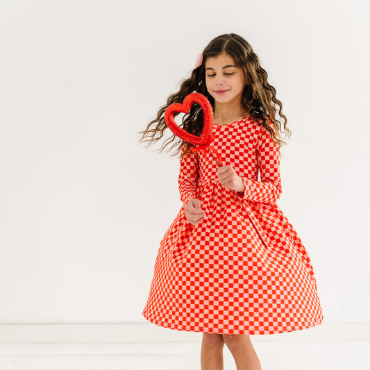 SWEET GINGHAM LONG SLEEVE PLAY DRESS